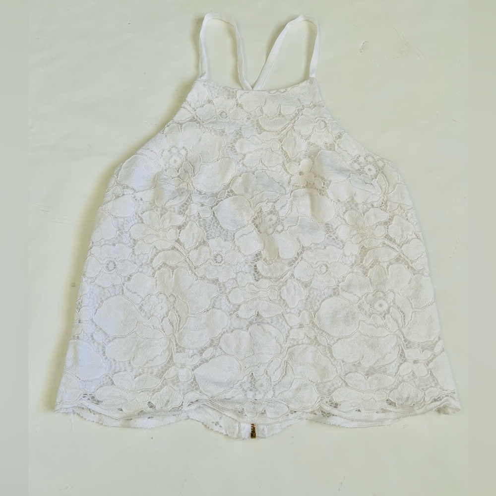 Bebe White Lace Sleeveless Top Size Xs